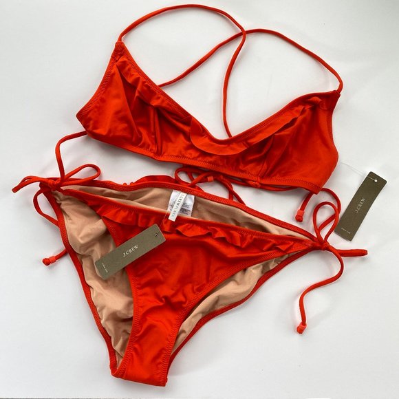 NWT Playa Collection Maui Ruffle Bikini Set, Cerise Red - Picture 6 of 8